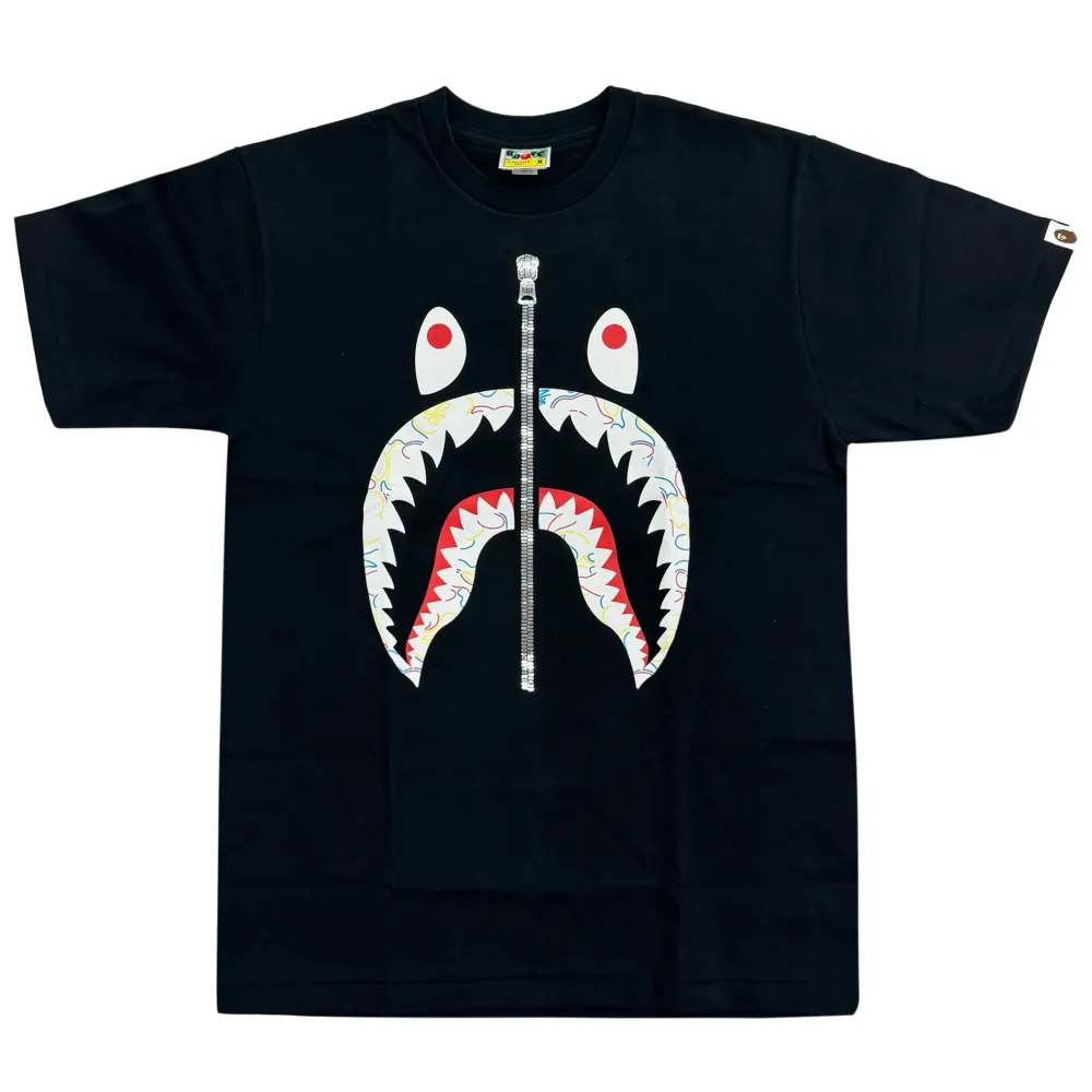 Bape Multi Camo Shark Tee Black ||Plus Clearance