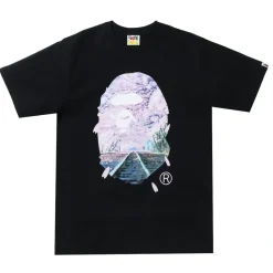 Bape Sakura Photo Ape Head Tee Black (SS22)|Plus Outlet
