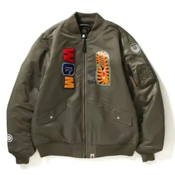Bape Shark MA-1 Bomber Jacker Olivedrab|Plus Outlet