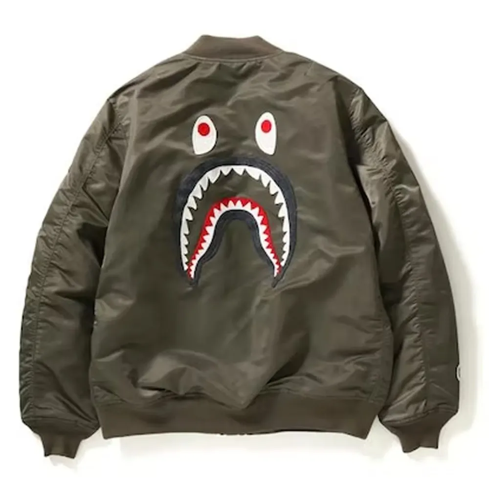 Bape Shark MA-1 Bomber Jacker Olivedrab|Plus Outlet