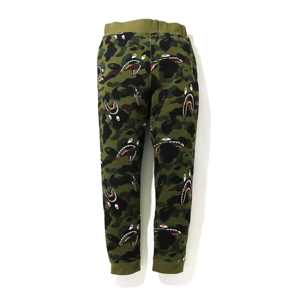 Bape Shark 1st Camo Sweat Pants Green (FW20)|Plus Best