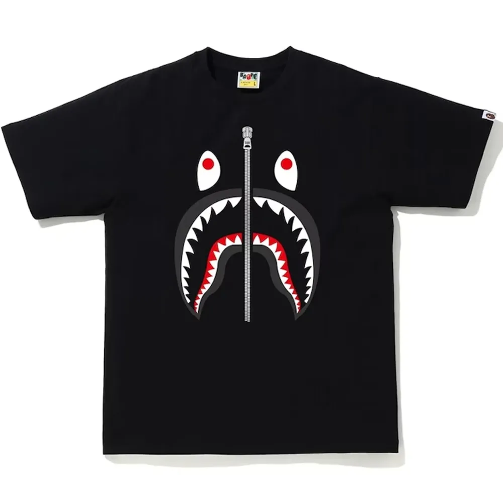 Bape Shark Tee Black/Black (Kids)|Plus Fashion