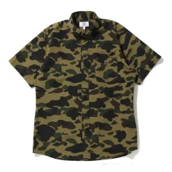 BAPE 1st Camo BD S/S Shirt Green|Plus Discount
