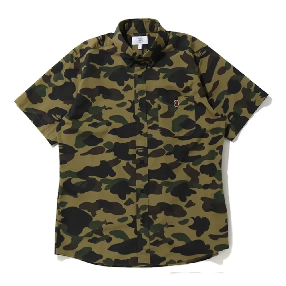 BAPE 1st Camo BD S/S Shirt Green|Plus Discount