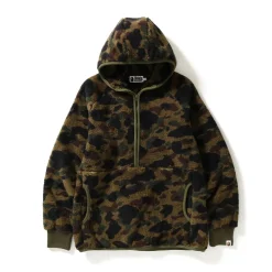 Bape 1st Camo Boa Half Zip Hoodie Green|Plus New