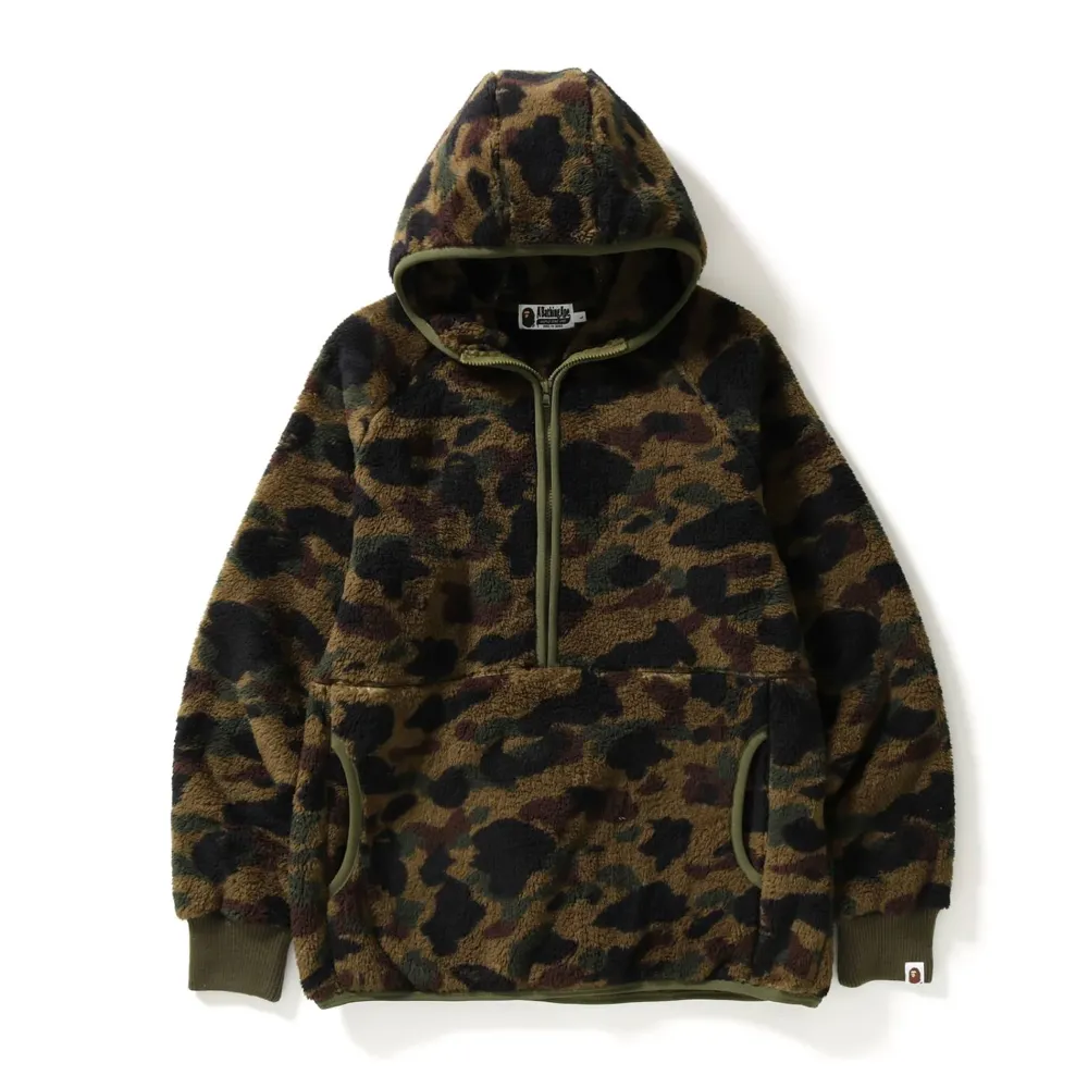 Bape 1st Camo Boa Half Zip Hoodie Green|Plus New