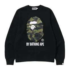 Bape 1st Camo By Bathing Ape Crewneck Black|Plus Fashion