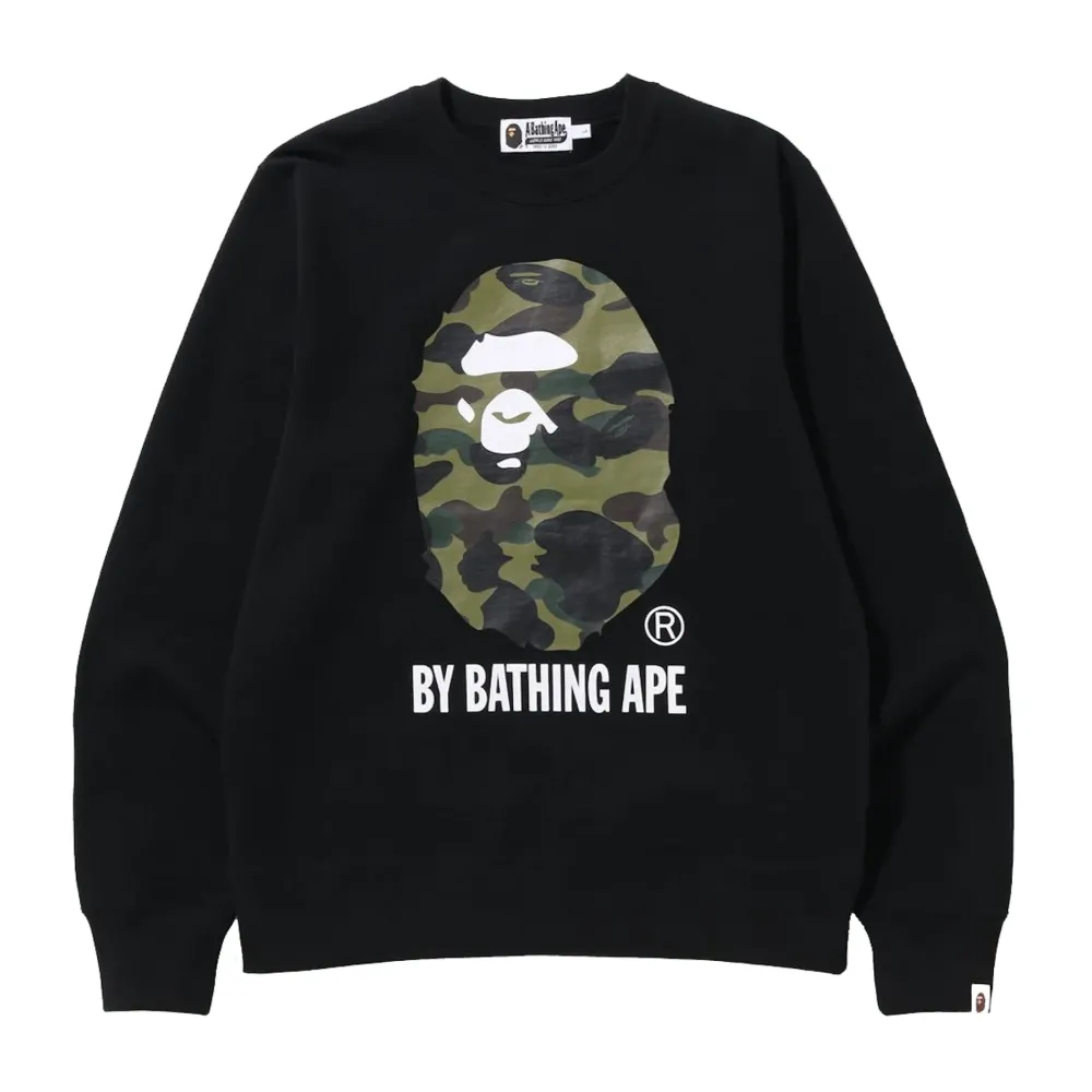 Bape 1st Camo By Bathing Ape Crewneck Black|Plus Fashion