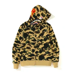 Bape 1st Camo PONR Shark Full Zip Hoodie Yellow|Plus Clearance