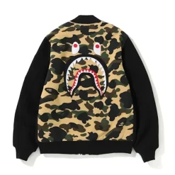 Bape 1st Camo Shark Sweat MA-1 Black/Yellow|Plus New