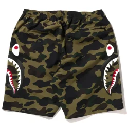 Bape 1st Camo Side Shark Beach Shorts Green ||Plus Online