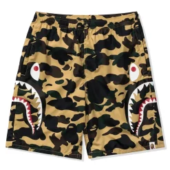Bape 1st Camo Side Shark Beach Shorts Yellow ||Plus Fashion