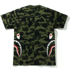 BAPE 1st Camo Side Shark Tee Green|Plus Sale