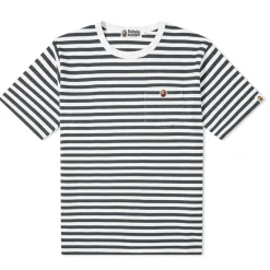 Bape Striped Pocket Hoop Tee Black/White|Plus Clearance