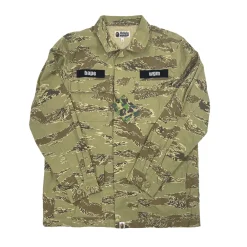 Bape Tiger Camo Military Jacket Beige|Plus Discount