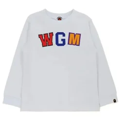 Bape WGM Shark L/S Tee White (Kids)|Plus Sale