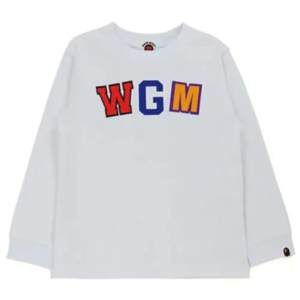 Bape WGM Shark L/S Tee White (Kids)|Plus Sale