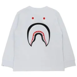Bape WGM Shark L/S Tee White (Kids)|Plus Sale