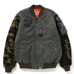 BAPE x OVO Loose Fit MA-1 Jacket Olive Drab ||Plus Hot