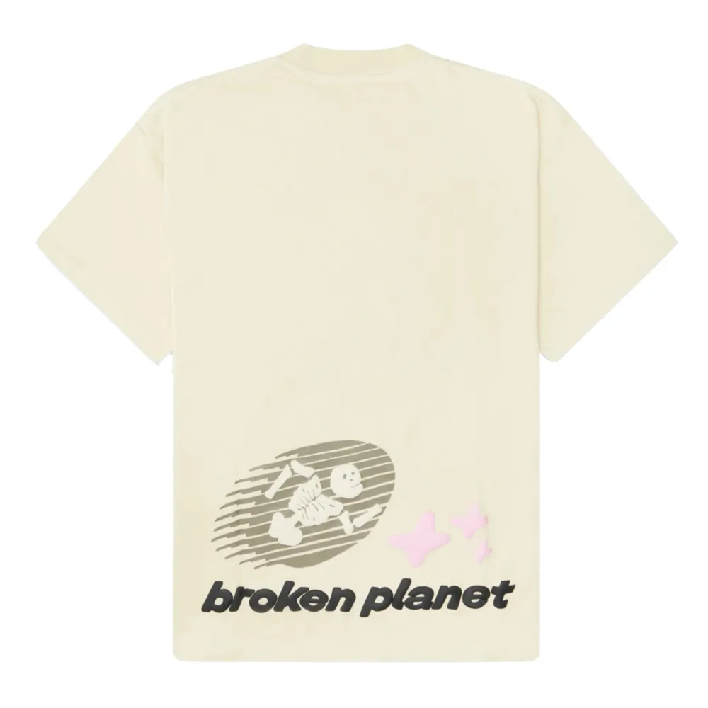 Broken Planet Cosmic Speed Tee Bone White/Pink ||Plus Discount