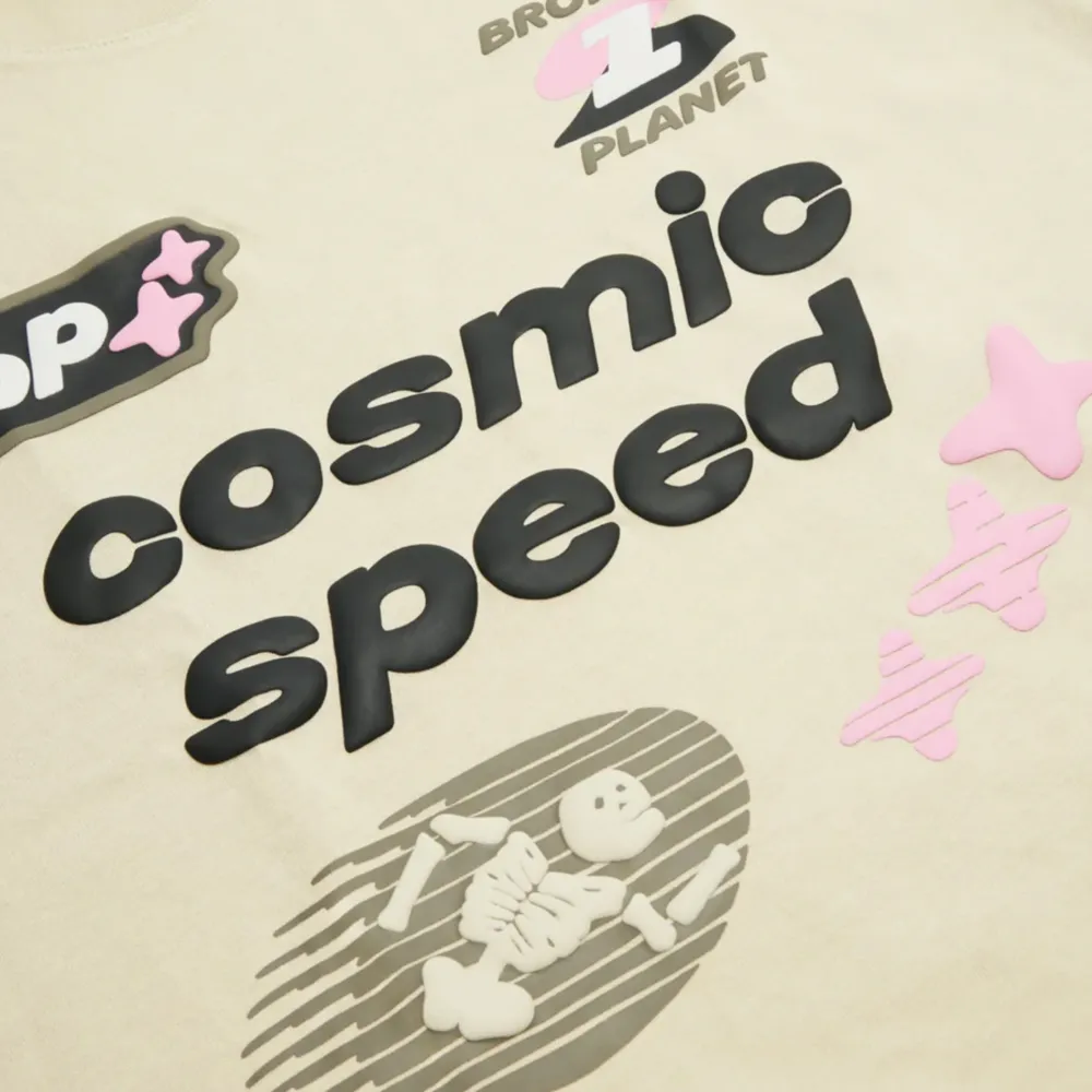 Broken Planet Cosmic Speed Tee Bone White/Pink ||Plus Discount