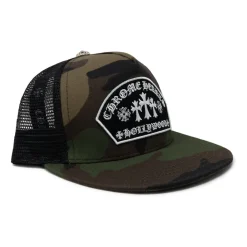 Chrome Hearts Arc Cross Patch Trucker Cap Camo ||Plus Best