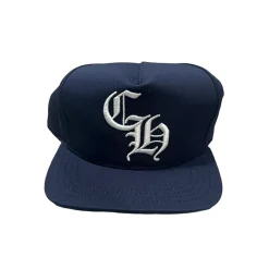 Chrome Hearts CH Silver Button Hat Navy/White ||Plus New