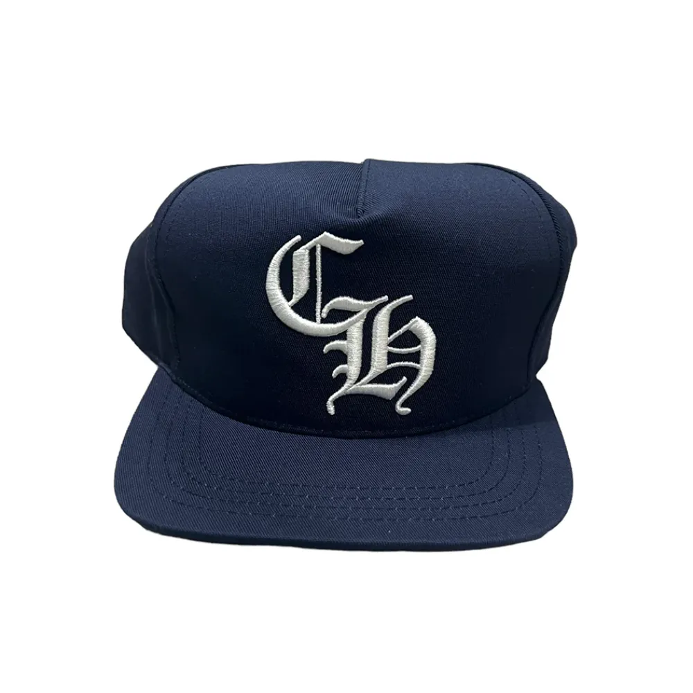 Chrome Hearts CH Silver Button Hat Navy/White ||Plus New