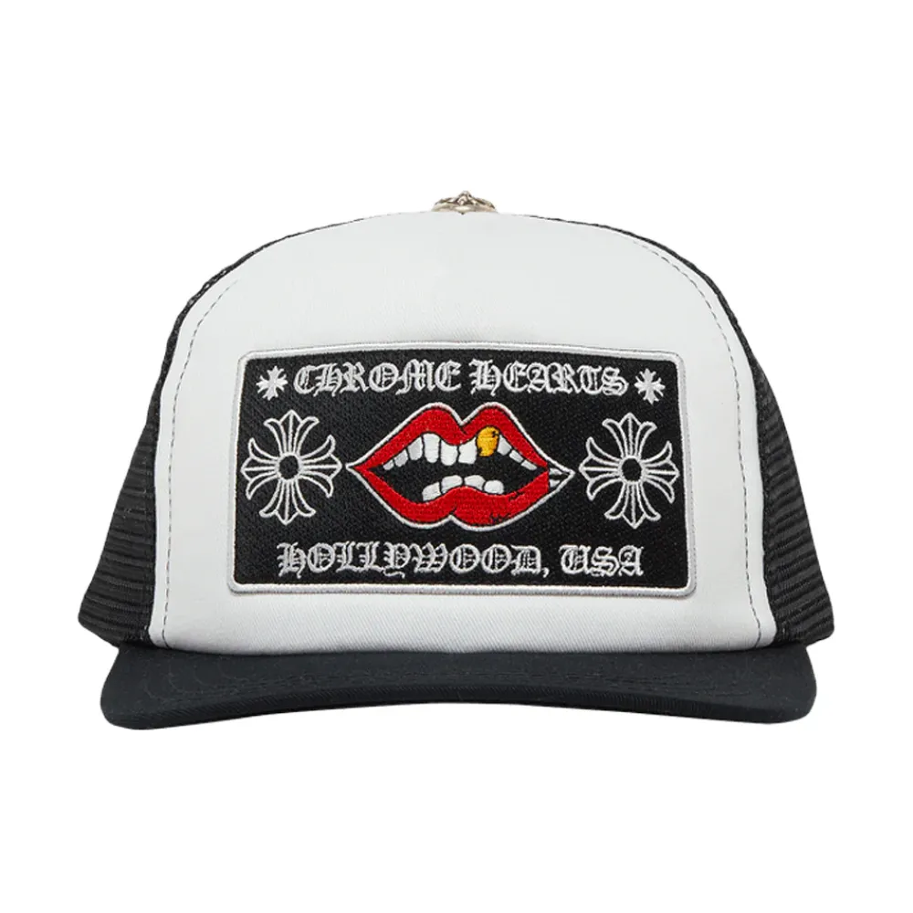 Chrome Hearts Chomper Hollywood Trucker Hat Black/White|Plus Fashion