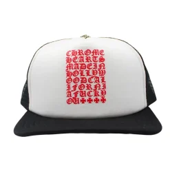 Chrome Hearts Eyechart Trucker Hat Black/White/Red ||Plus Clearance