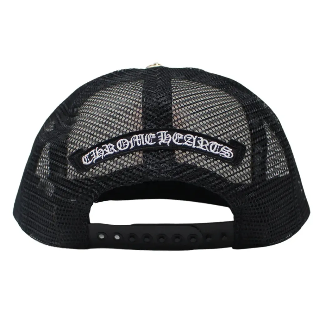 Chrome Hearts Eyechart Trucker Hat Black/White/Red ||Plus Clearance
