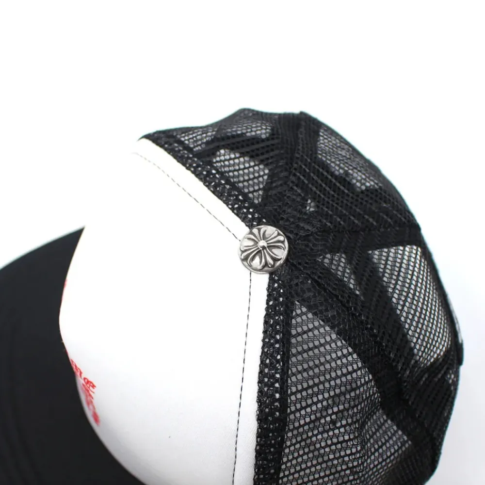 Chrome Hearts Eyechart Trucker Hat Black/White/Red ||Plus Clearance