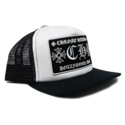 Chrome Hearts Hollywood Patch Trucker Cap Black/White ||Plus Discount