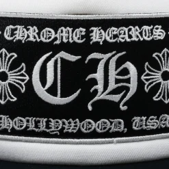 Chrome Hearts Hollywood Patch Trucker Cap Black/White ||Plus Discount