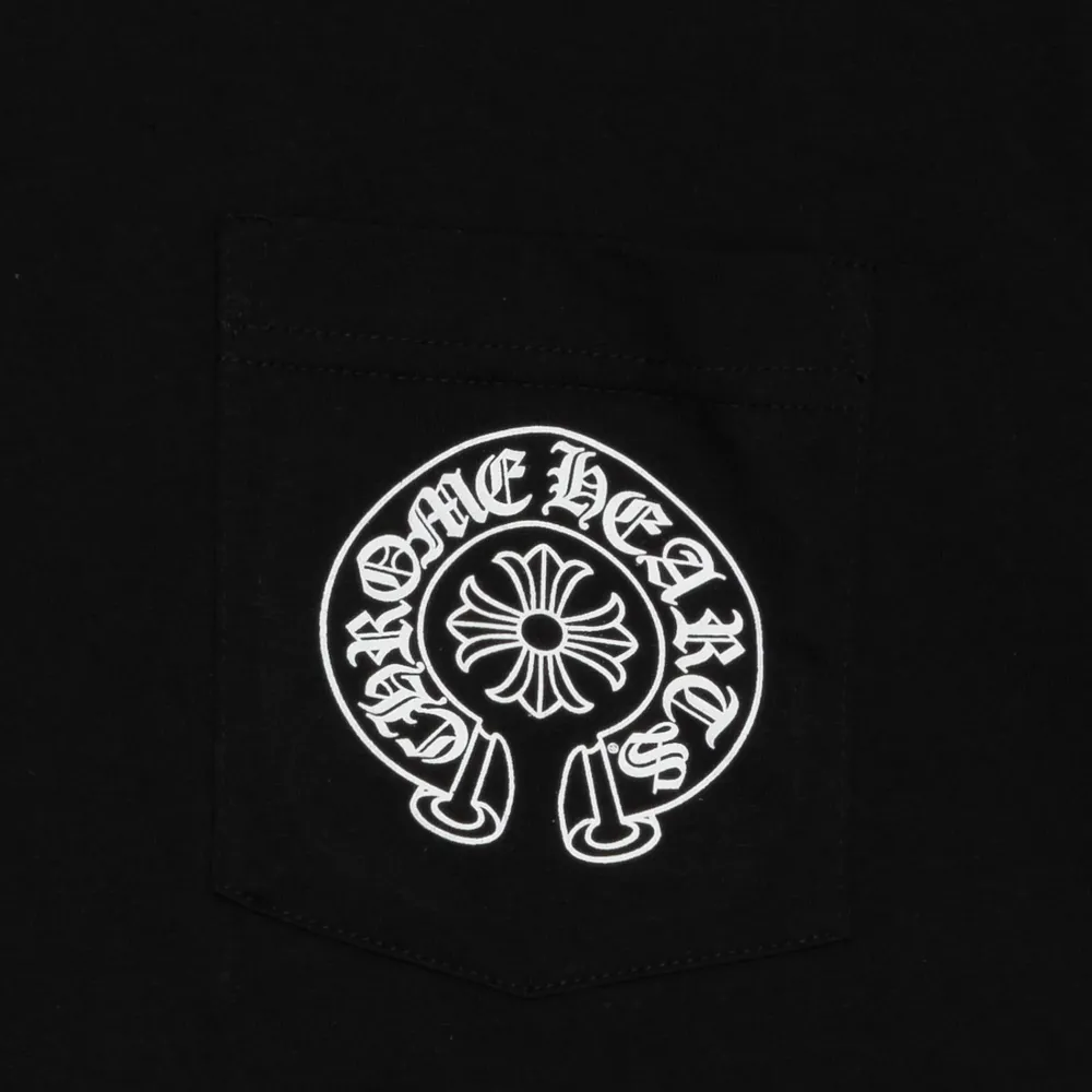 Chrome Hearts Hong Kong Horseshoe Pocket Tee Black ||Plus Sale