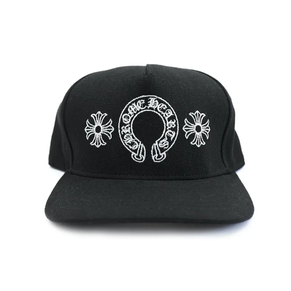 Chrome Hearts Horseshoe Denim Baseball Hat Black ||Plus Online