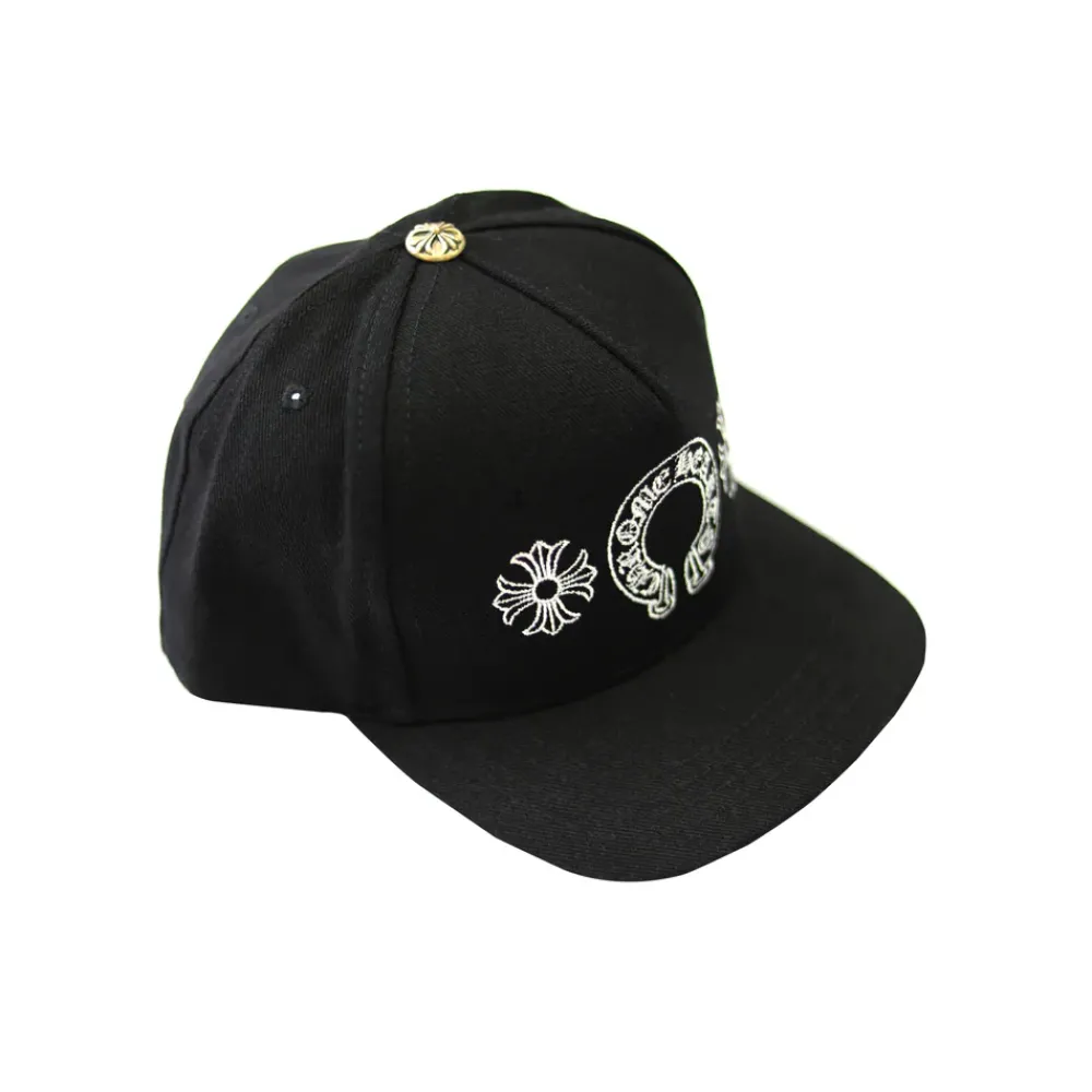 Chrome Hearts Horseshoe Denim Baseball Hat Black ||Plus Online
