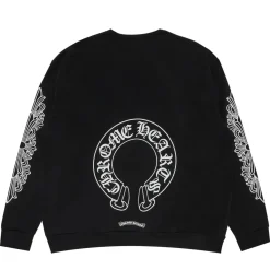 Chrome Hearts Horseshoe Floral Logo Crewneck Black ||Plus Online