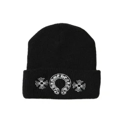 Chrome Hearts Horseshoe Wool Beanie Black ||Plus Outlet