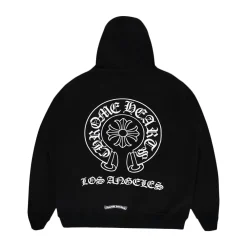 Chrome Hearts Los Angeles Horseshoe Thermal Zip Up Hoodie Black ||Plus Discount