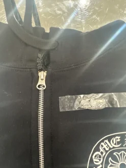 Chrome Hearts Los Angeles Horseshoe Thermal Zip Up Hoodie Black ||Plus Discount