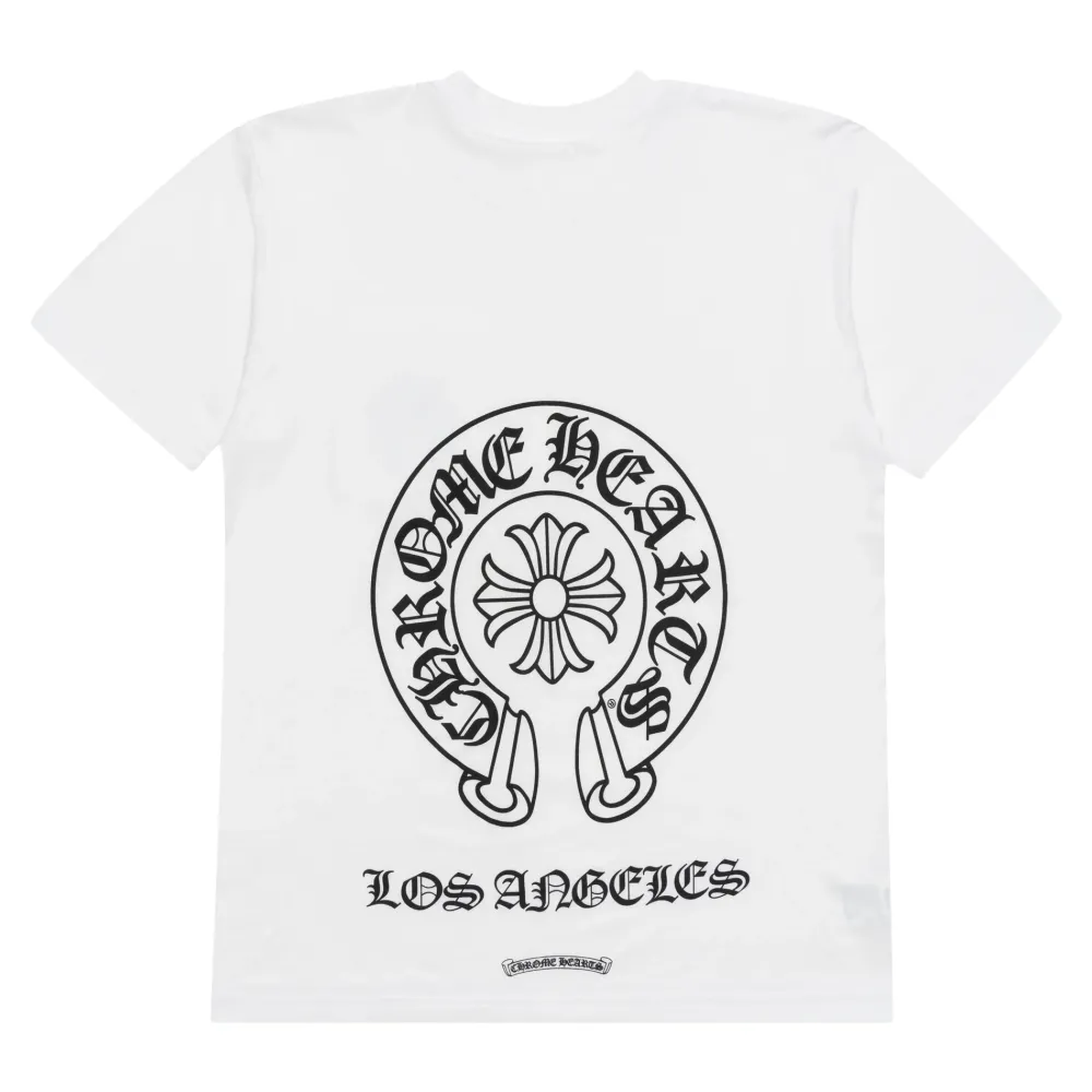 Chrome Hearts Los Angeles Horseshoe Pocket Tee White ||Plus Sale