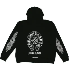 Chrome Hearts Malibu Floral Cross Thermal Zip Up Hoodie ||Plus Clearance
