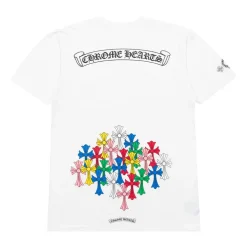 Chrome Hearts Multi Color Cross Scroll Tee White ||Plus Clearance