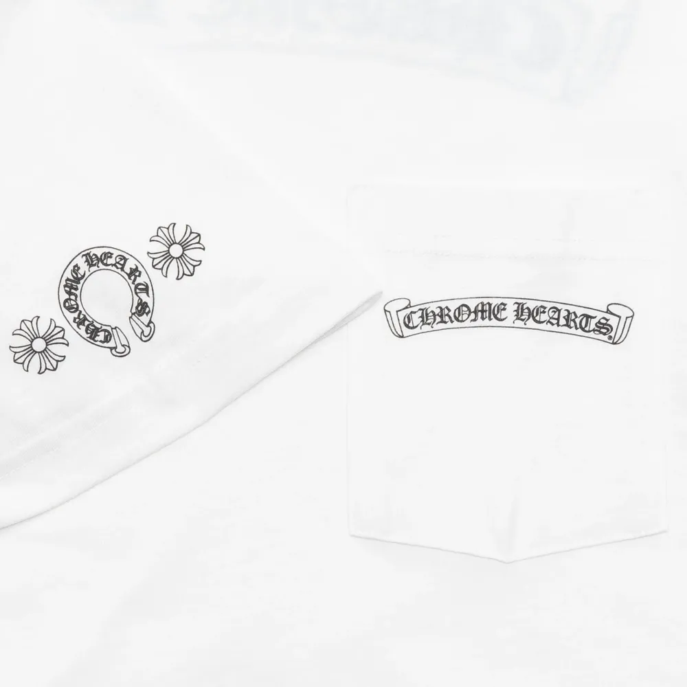 Chrome Hearts Multi Color Cross Scroll Tee White ||Plus Clearance