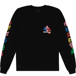 Chrome Hearts Multi Color Cross Cemetery L/S T-Shirt Black ||Plus Sale