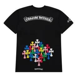 Chrome Hearts Multi Color Cross Scroll Tee Black ||Plus New