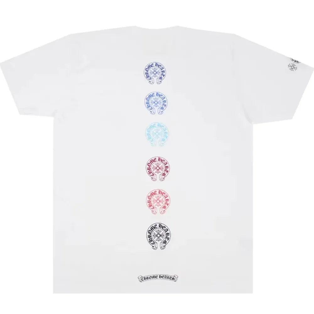 Chrome Hearts Multi Color Horseshoe Logo Tee White ||Plus Sale