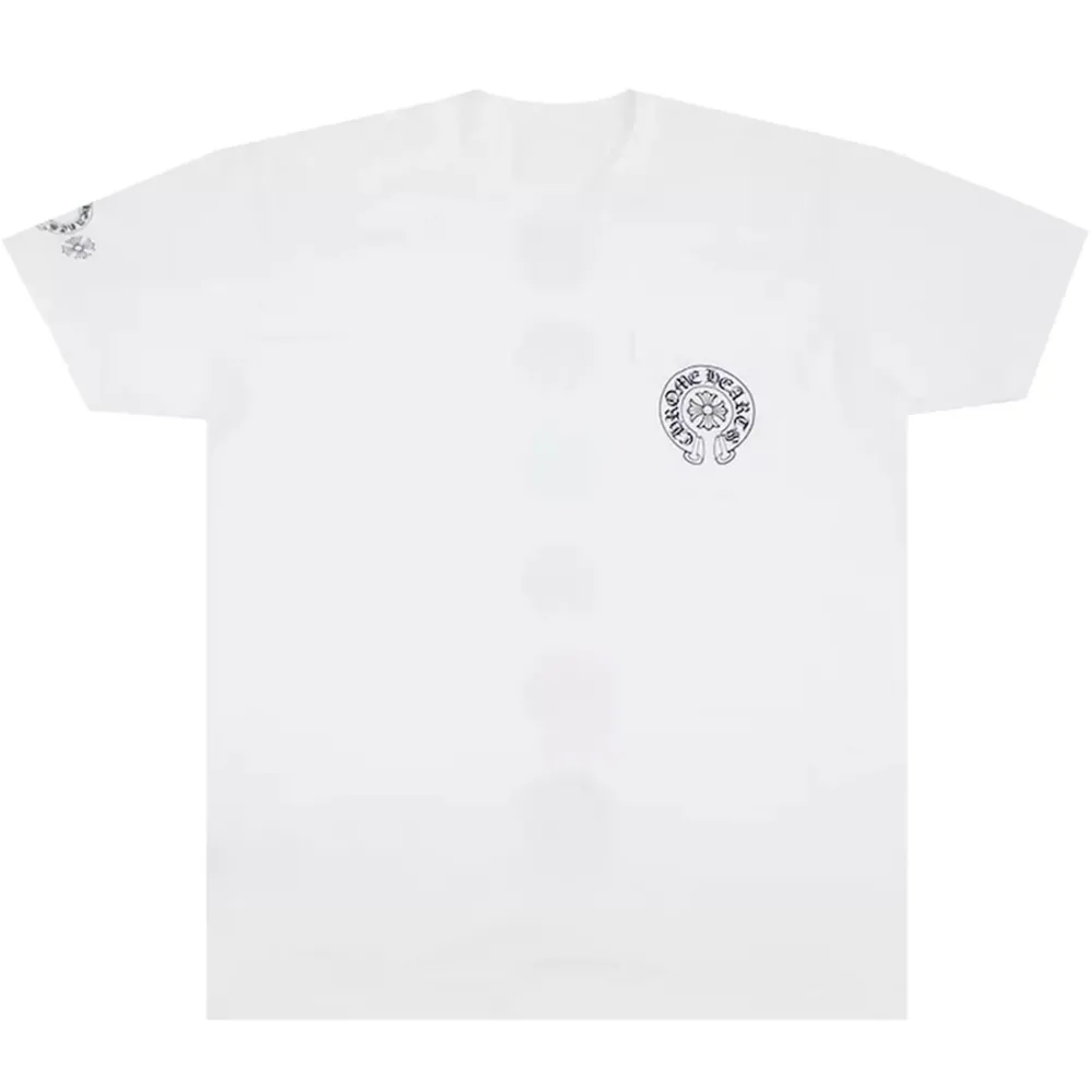 Chrome Hearts Multi Color Horseshoe Logo Tee White ||Plus Sale
