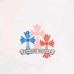 Chrome Hearts Multi Color Cross Cemetery T-Shirt White ||Plus Sale